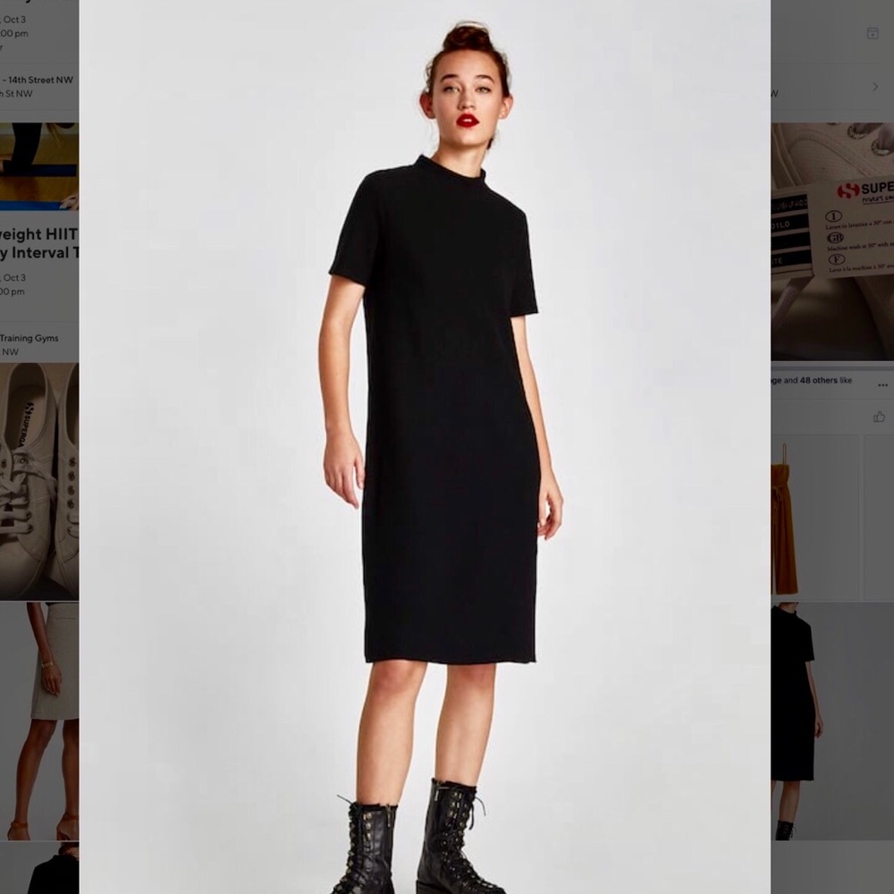 NWT Zara Funnel Collar Midi Dress